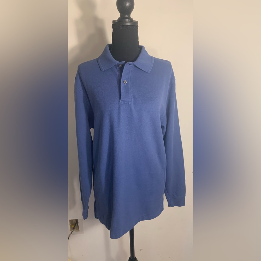 LL Bean Mens Washed Cotton Double Knit Polo size Small